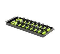 Ernst Manufacturing 8-Inch Socket Boss, 2-Rail Socket Tray, HI-VIZ - 1/2" Drive Twist Lock Organizer - Made in the USA