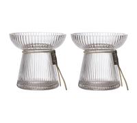 ERNST - Bulb Vase With Fluted Structure 11 cm, 2-pack - Clear