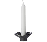 ERNST - Candle Holder Blackened Aluminium, Ø9 cm - Black