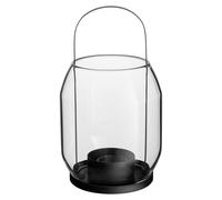 ERNST - Candle Holder Glass, 22 cm Black - Black