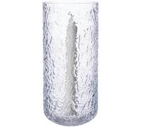 ERNST - Candle Holder With Patterned Glass 25 cm - Clear