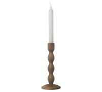 ERNST - Candlestick Dark Brown Wood 21 cm, Nature - Natural
