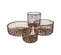 ERNST Ernst basket bamboo 4-pack Dark brown