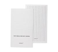 ERNST Ernst dishcloth quote/striped 2-pack White