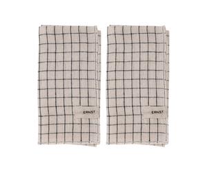 ERNST Ernst napkin 2 pack checked 40x40 cm Black-beige