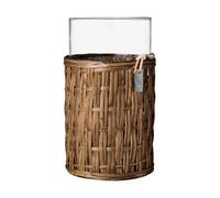 ERNST Ernst vase/tealight holder in basket Dark brown, Ø10x18 cm