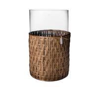 ERNST Ernst vase/tealight holder in basket Dark brown, Ø18x30 cm