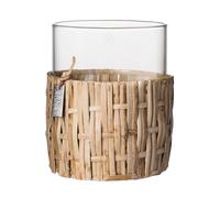 ERNST Ernst vase/tealight holder in basket Nature, Ø10x12 cm