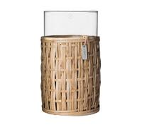ERNST Ernst vase/tealight holder in basket Nature, Ø10x18 cm
