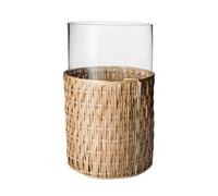 ERNST Ernst vase/tealight holder in basket Nature, Ø18x30 cm