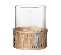 ERNST Ernst vase/tealight holder in basket Nature, Ø7x8.5 cm