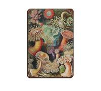 Ernst Haeckel Sea Anemones Retro Poster Metal Tin Sign Chic Art Retro Iron Painting Bar People Cave Cafe Family Garage Poster Wall Decoration 8x12inch(20x30cm)