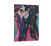 Ernst Ludwig Kirchner - Street, Berlin (1913) Poster Painting On Canvas Wall Art Poster Scroll Picture Print Walls Decor Home Posters 12x18inch(30x45cm)