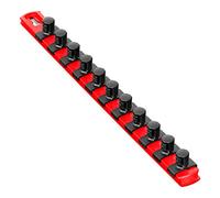 Ernst Manufacturing 13-Inch Magnetic Socket Organizer with 11 1/2-Inch Twist Lock Clips, Red