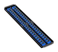 Ernst Manufacturing 19-Inch Socket Boss 2-Rail 1/4-Inch-Drive Socket Organizer, Blue (8455)
