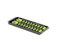 Ernst Manufacturing 8-Inch Socket Boss, 2-Rail Socket Tray, HI-VIZ - 1/4" Drive Twist-Lock Organizer, Made in The USA