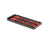 Ernst Manufacturing 8-Inch Socket Boss, 2-Rail Socket Tray, Red - 1/4" Drive