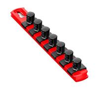 Ernst Manufacturing 8-Inch Socket Organizer with 7 1/2-Inch Twist Lock Clips, Red