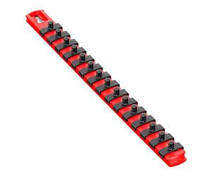 Ernst Manufacturing 8414-Red-1/4 13-Inch Socket Organizer and 15-1/4-Inch Twist Lock Clips