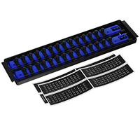 Ernst Manufacturing - 8496 Socket Boss 2-Rail 3/8-Inch-Drive Socket Organizer, 13-Inch, Blue