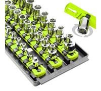 Ernst Manufacturing 8498HV 13-Inch Socket Boss, Premium 3-Rail Multi-Drive Socket Organizer, High Visibility