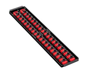 Ernst Manufacturing Ernst 8453 3/8" Socket Boss Storage Organiser 2-Rail Twist Lock 18" Red