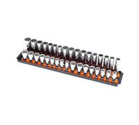 Ernst Manufacturing Twist-Lock Socket Boss Premium 2-Rail, 1/2 Inch-Drive Socket Organizer, 18-Inch, Orange (8488)