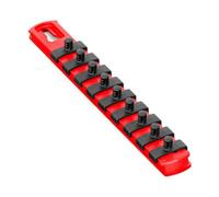 Ernst Manufacturing 8-Inch Socket Organizer with 9 1/4-Inch Twist Lock Clips, Red