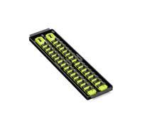 Ernst Twist-Lock Socket Boss Premium 2-Rail 1/4-Inch-Drive Socket Organizer, 13-Inch, High Visibility (8467HV)