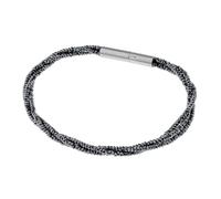 Ernstes Design A685 Hematite Bracelet 2 Rows Stainless Steel Click Clasp