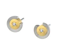 Ernstes Design Earrings ear studs gold plated E746 with brilliant 0.04 ct. stainless steel