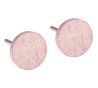 Ernstes Design Evia Earrings E469 With Gekratzter Surface Stainless Rosegoldf