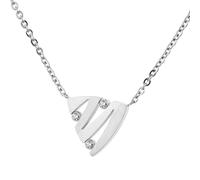Ernstes Design K860 Necklace with Zirconia Stainless Steel Mirror Anchor Chain