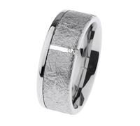 Ernstes Design Ring R800 Stainless Steel Scratched Brilliant 0.02 ct.