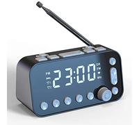 ERNZI Bedside Digital Alarm Clock, LED Clock with Dual USB DAB/FM Radio,3-level Brightness Adjustable, Optional Alarm Sounds, Dual Alarm Clock Setting Sleep Timer FM Radio Clock