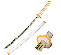 Eroberer Replica Swords Cosplay Swords Agatsuma Zenitsu Samurai Sword, Plastic Sword Prop Play Halloween Cosplay Gift 40 inches