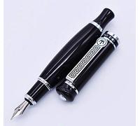 erofa Duke 558 Fountain Pen, Vivid Black Big Size Medium Nib with Pen Pouch