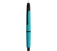 erofa Majohn A2 Press Fountain Pen Extra Fine Nib with Box, Retractable Lake Blue Resin Ink Pen with Converter Writing Pen Set (Black Clip Version)