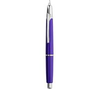 erofa Majohn A2 Press Fountain Pen Extra Fine Nib with Box, Retractable Purple Resin Ink Pen with Converter Writing Pen Set (Silver Clip Version