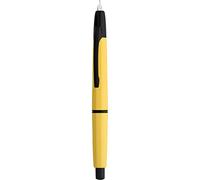 erofa Majohn A2 Press Fountain Pen Extra Fine Nib with Box, Retractable Yellow Resin Ink Pen with Converter Writing Pen Set (Black Clip Version)