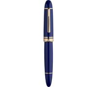 erofa Majohn P140 Fountain Pen NO.8 Fine Nib, Brass Piston System Large Capacity Blue Acrylic Writing Pen with Box