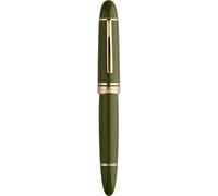 erofa Majohn P140 Fountain Pen NO.8 Medium Nib, Brass Piston System Large Capacity Green Acrylic Writing Pen with Box