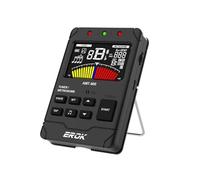 EROK Rechargeable Digital Metronome & Tuner - All-in-One with Stereo Headphone Output, Voice Counting,Suit for Guitar, Bass, Violin, String Instruments (Black)
