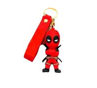 EROL DeadPL's and Wolf's 3D keychain collectable mini figure | Novelty keyring - gift for Pool's and Wolf fan/chibi character figure (RED)