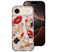 Erolagomat Bling Case for iPhone 17 Air,Shiny Luxury Designer Phone Case with Glitter Sparkle Diamond Crystal Rhinestone Lips Lipstick Pearl Flowers High Heels，Soft Bumper Cover for Women Girl