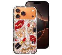 Erolagomat Bling Case for iPhone 17 Pro Max,Shiny Luxury Designer Phone Case with Glitter Sparkle Diamond Crystal Rhinestone Lips Lipstick Pearl Flowers High Heels，Soft Bumper Cover for Women Girl