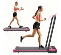 EROMMY Walking Pad Treadmill for Home, Foldable WalkingPad with Handle & 7% Incline, Under Desk Treadmill 1.0-10 km/h, Quiet 2.5HP, 130 kg Max - Compact Running Machine for Home Use(Rose Pink)