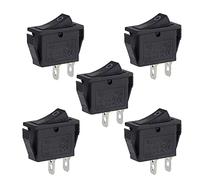 eROOSY 5PCS Rocker Switch, Mini SPST Toggle Switch ON/OFF 2 Pin 2 Position, Button Rocker Switch for Cars, Motorcycles, Household Appliances Black, 16A/250V 20A/125V AC