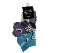 Eros Ladies Socks, Multicolor & Pattern Athletic Ankle Socks, Size 9-11, 3 Pair Pack