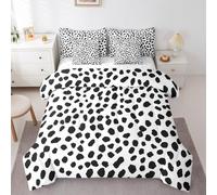 Erosebridal Black and White Polka Dot 7-Piece Bedding Set Full Size Minimalists Boho Modern Bed in a Bag Watercolor Aesthetic Comforter Set with Sheets Graffiti Geometric Abstract Duvet Insert
